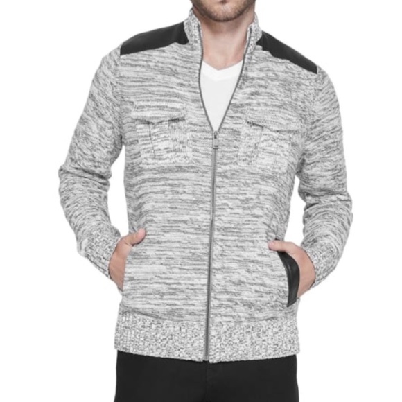 New GUESS Drian Mock-Neck Zip Men's Sweater SZ M - Picture 2 of 5